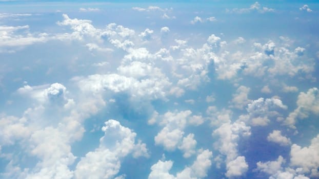 Nice natural clouds in the blue sky from aerial view