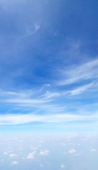 Nice natural clouds in the blue sky from aerial view