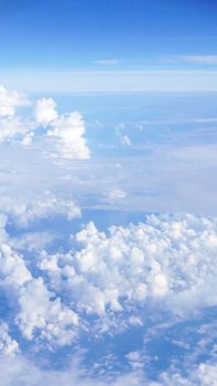 Nice natural clouds in the blue sky from aerial view