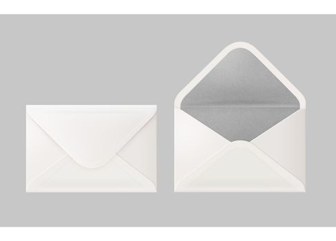 The isolated white and brown blank envelope by environmental materials for postage mail