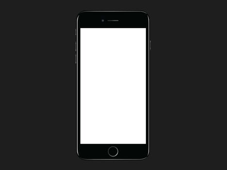 The Jet black Smartphone 7 Plus mockup template