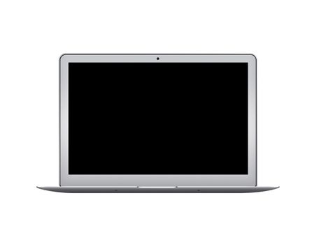 Isolated laptop computer mockup on the white background