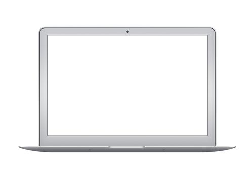 Isolated Apple MacBook Air notebook computer mockup on white background