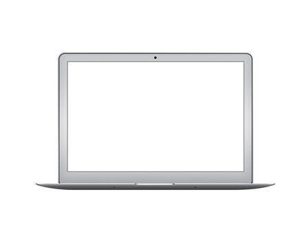 Isolated Apple MacBook Air notebook computer mockup on white background