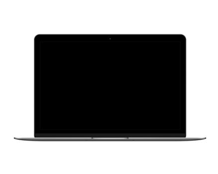 Isolated space gray laptop computer mockup on white background