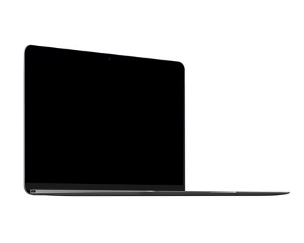 Isolated gray laptop computer mockup on white background