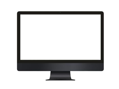 Isolated black professional computer on white blackground