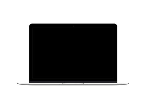 Isolated silver laptop computer mockup on the white background