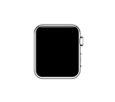 Isolated silver aluminum case smart watch on white background