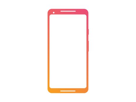 isolated gradient smart phone device mockup template with blank screen