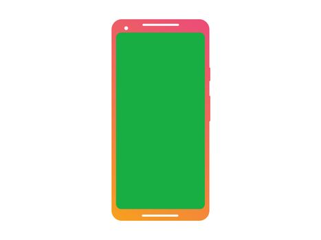 The vector isolated gradient smart phone device mockup template with green screen