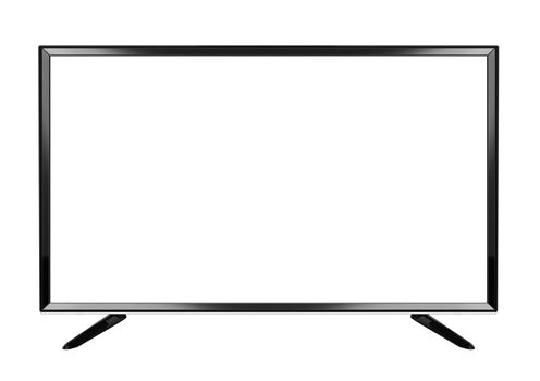 isolated OLED flat smart TV on white background