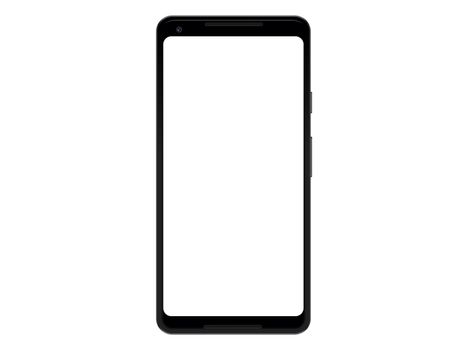 isolated black smart phone device mockup template with blank screen