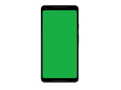 The isolated vector black smart phone device mockup template with green screen