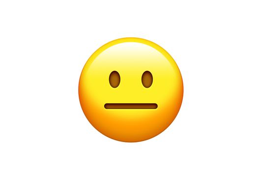 The isolated emoji yellow frown troubled look face icon