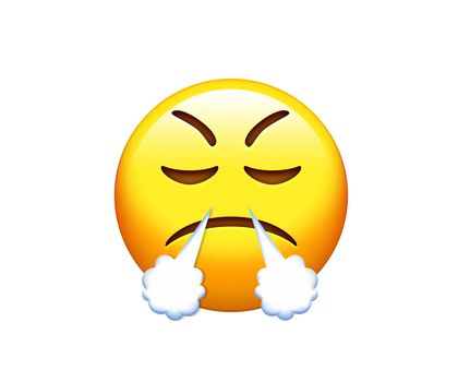The emoji sad, angry and feeling depressed yellow face icon