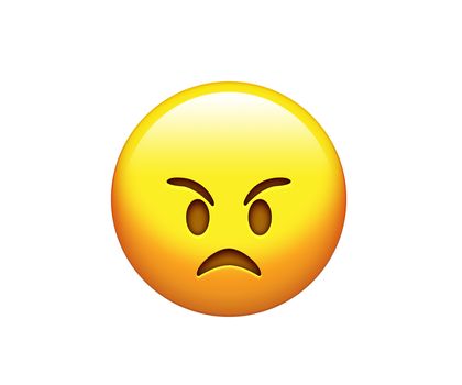 The emoji yellow angry emotional face icon