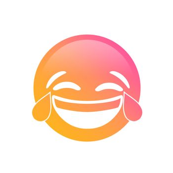 The emoji gradient laugh face and crying tear icon