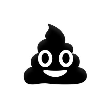 The Black gradient dung with eye and mouth icon