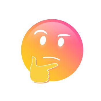 The Colorful gradient pondering face with right hand icon