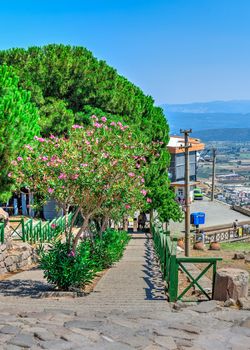 Pergamon, Turkey -07.22.2019. Pergamon Acropolis Upper Cable Station in Turkey on a sunny summer day