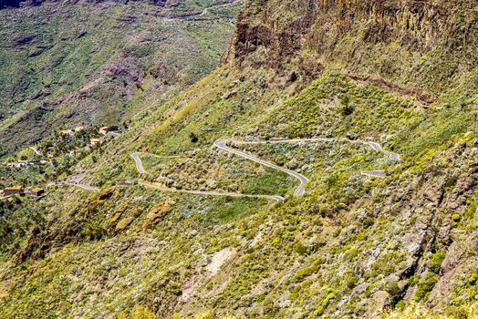 Masca Village and valley in Tenerife, Canary Islands, Spain