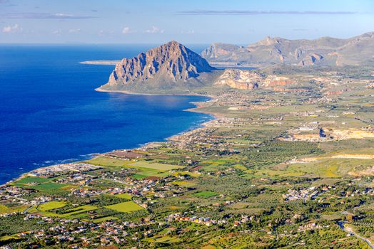 Aerial view on Sicilian valley