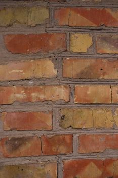 Old orange brick wall pattern. Brick background. Good wallpaper. Stock photo of old wall.