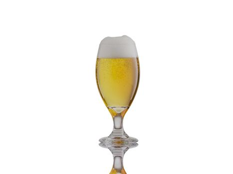 glass of yellow beer on white background - 3d rendering