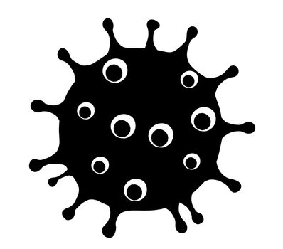 coronavirus covid virus pandemic symbol black icon illustration