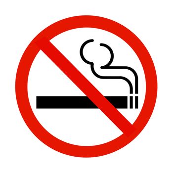 A no smoking sign isolated on white with clipping path