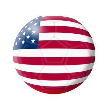 A United States of America soccer ball football illustration isolated on white with clipping path