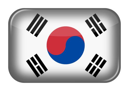 A South Korea Korea web icon rectangle button with clipping path