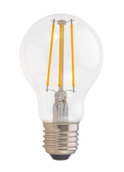 A Filament Style LED Eco Lightbulb On A White Background