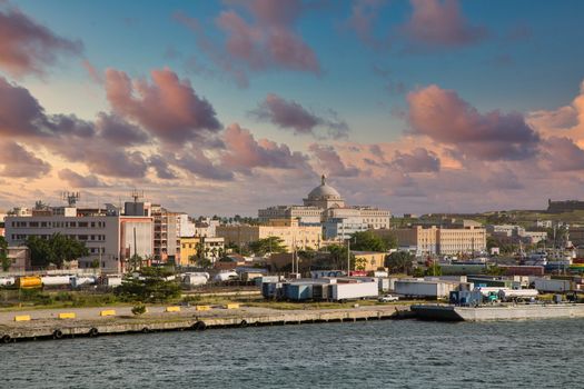 Old and new buildings in San Juan, Puerto Rico