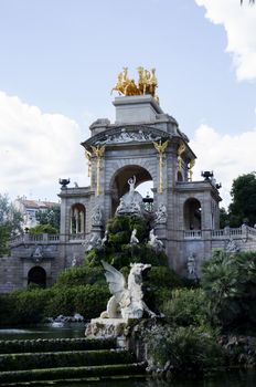 A view of Fountain of Parc de la Ciutadella, in Barcelona, Spain. The Parc de la Ciutadella is a park on the northeastern edge of Ciutat Vella, Barcelona, Catalonia
