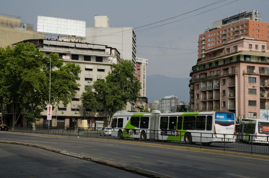 Santiago de Chile. Chile. January 15, 2012: Libertador Bernardo O'Higgins Avenue.