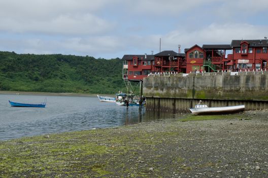 Puerto Montt. Los Lagos Region. Chile. Chile. January 26, 2012: Coast of the district of Angelmo.