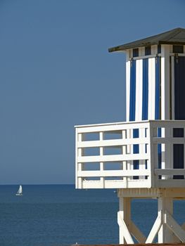 lifeguard house on a beach in Huelva