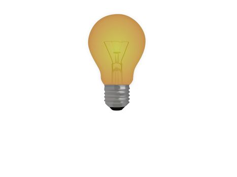 yellow light bulb on white background - 3d rendering