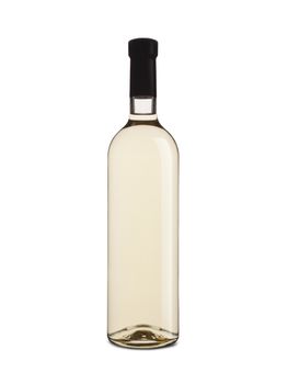 white wine bottle with out a label isolated on white background