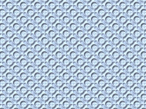 Abstract circle in square tiles white background 3D render illustration