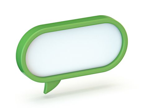 Green speech bubble 3D render illustration isolated on white background