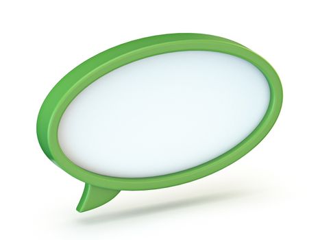 Green speech bubble Ellipse shape 3D render illustration isolated on white background