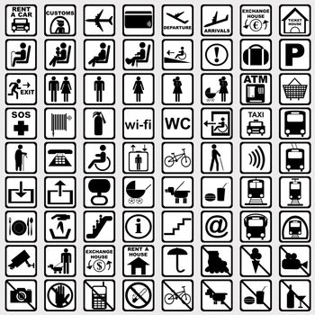 International Public transport symbols set