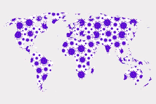 Covid-19 Symbol patterned world map