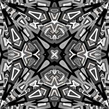 Black and white abstract mosaic kaleidoscope background