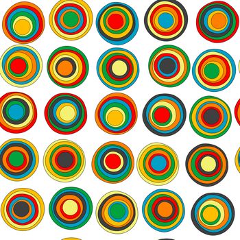 Colorful concentric circles seamless background