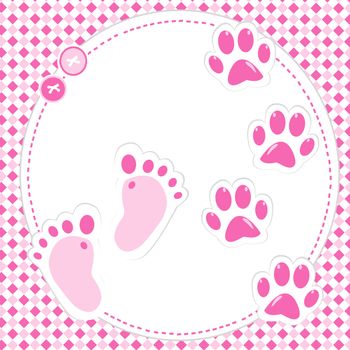 Cute babygirl footprint and paws