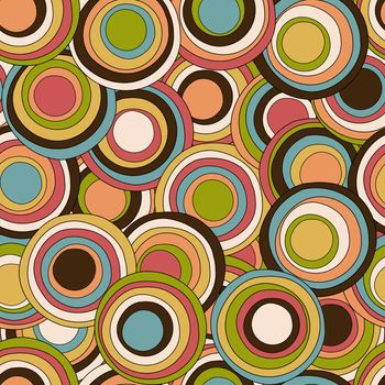 Retro seamless pattern with concentric circles